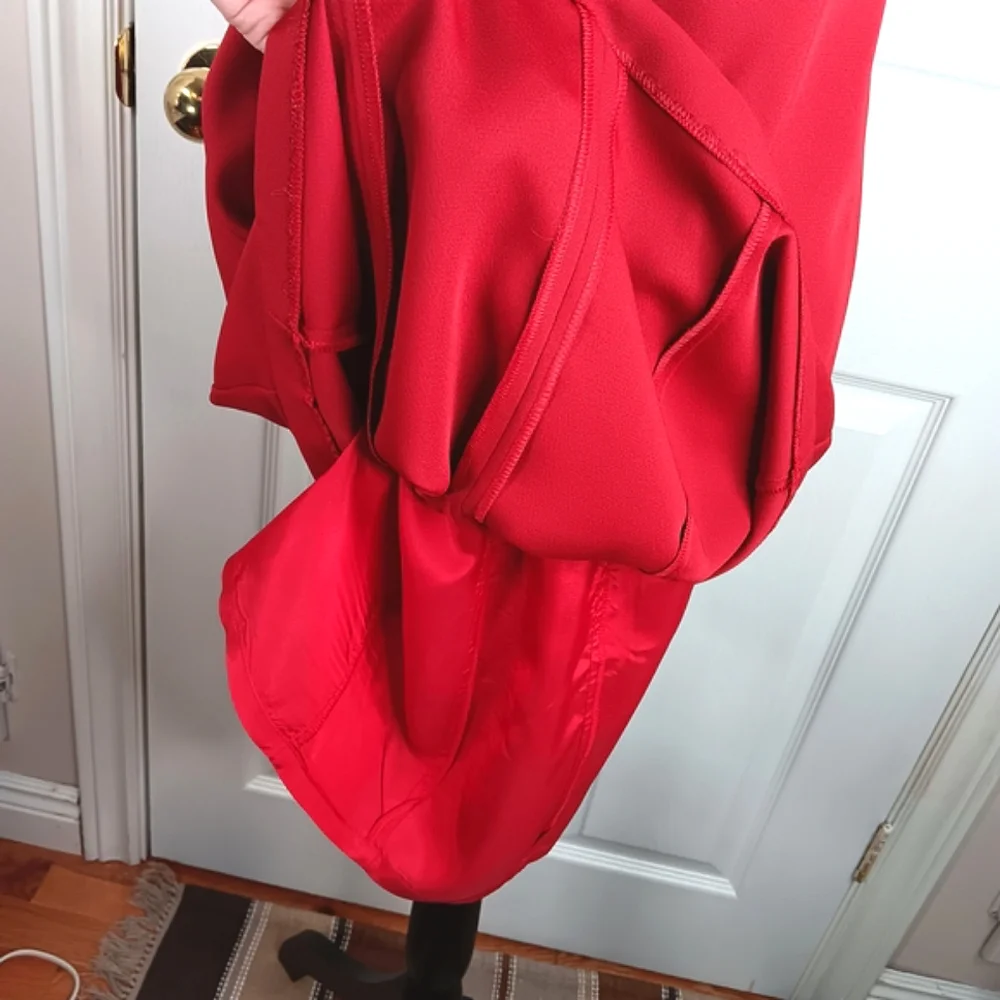 Petite Sophisticate Red Formal Midi Dress Size 8 With Bolero Jacket Wedding - Picture 16 of 16